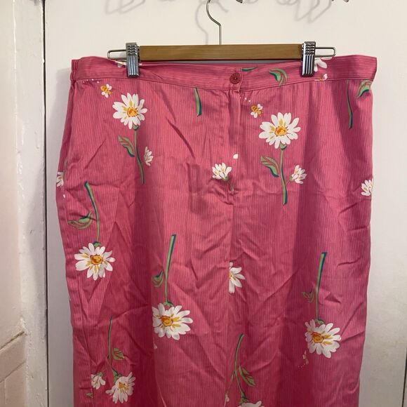 Alfred Dunner Capri Pants Pink Floral Baggy Plus Size 18 Plus - Picture 2 of 9